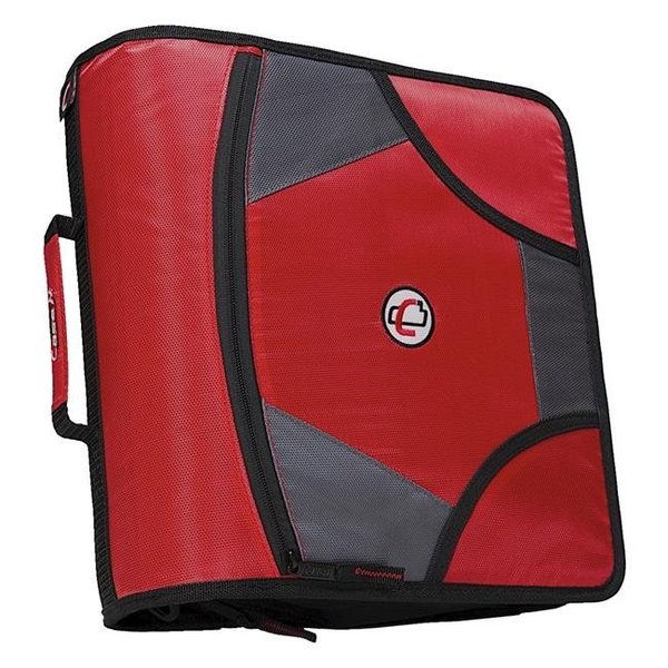 Case-It Case-It 1590358 Zipper Binder with 5 Tab Files; D-Ring; 4 in. - Red 1590358